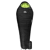 TETON Sports LEEF Lightweight Adult Mummy Sleeping Bag; Great for Hiking, Backpacking and Camping; Free Compression Sack; Black , Adult - 87' x 34' x 22'