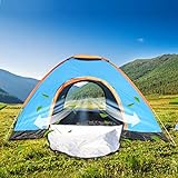 SARMERGE 4-Person Tent, Automatic Pop Up Family Camping Tent, Heat Dissipation, Water Resistant, UV Protection Sun Shelter for Camping Hiking Mountaineering Beach, Easy to Install, with Storage Bag