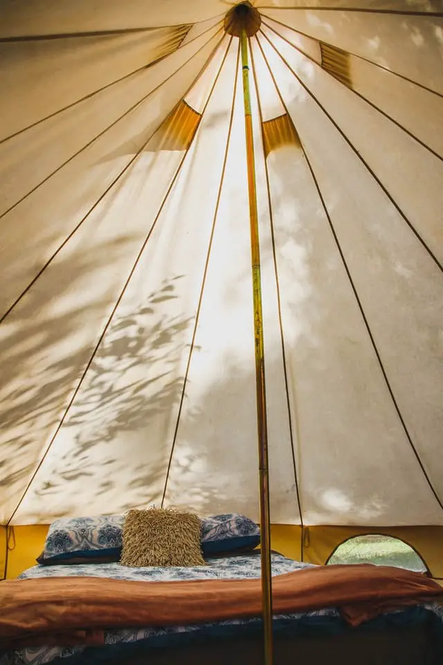 glamping in a big tent