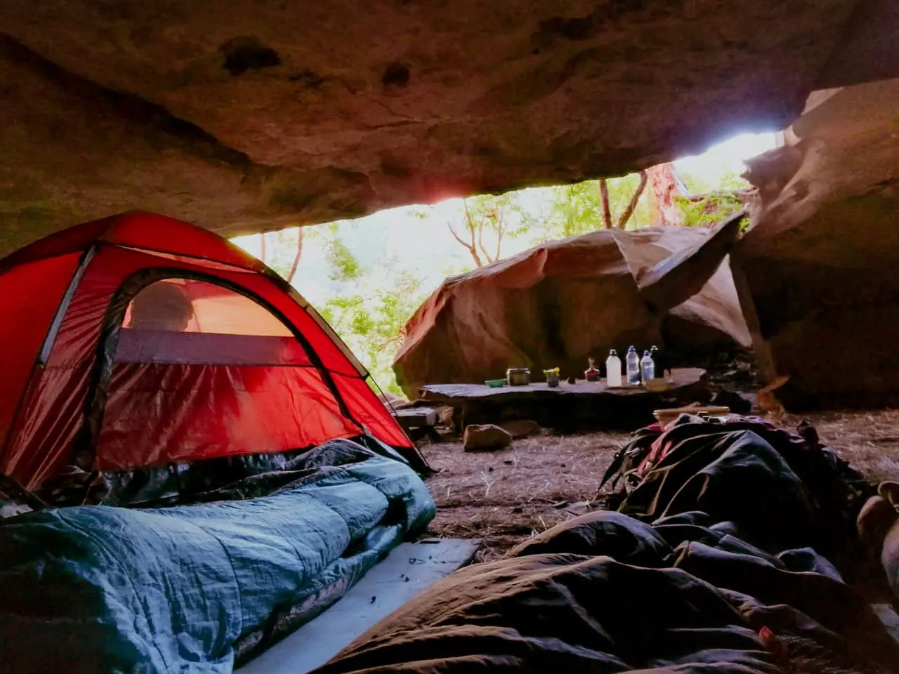 camping, tent, sleeping pad