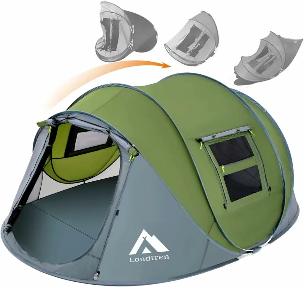 4 Person Easy Pop Up Tent Waterproof Automatic Setup 2 Doors-Instant Family Tents for Camping Hiking  Traveling