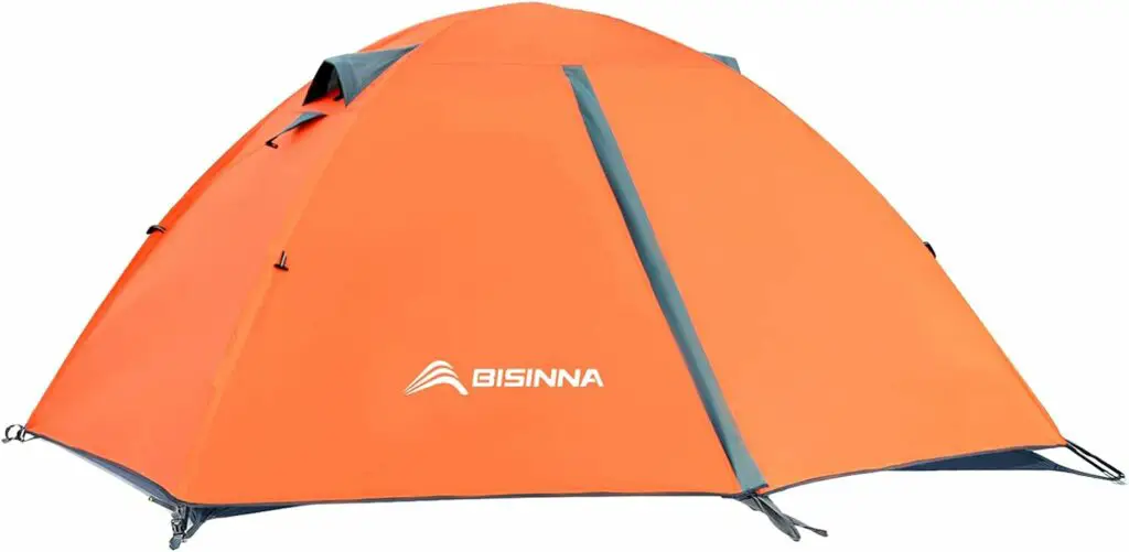 BISINNA 2/4 Person Camping Tent Lightweight Backpacking Tent Waterproof Windproof Two Doors Easy Setup Double Layer Outdoor Tents for Family Camping Hunting Hiking Mountaineering Travel