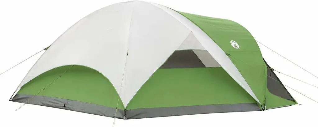 Coleman Evanston Screened Camping Tent, 6/8 Person Weatherproof Tent with Roomy Interior Includes Rainfly, Carry Bag, Easy Setup and Screened-In Porch