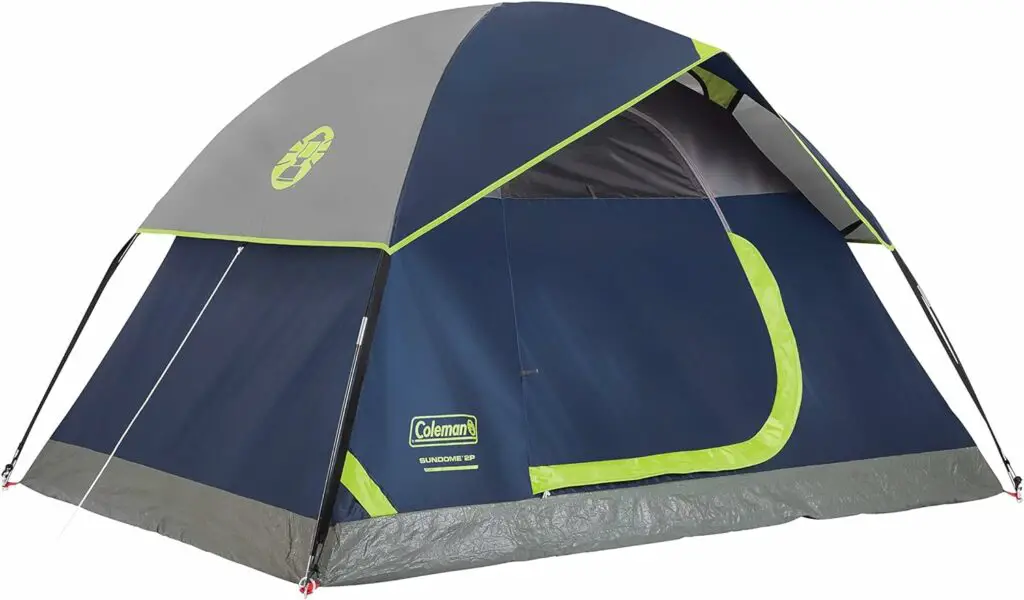 Coleman Sundome Camping Tent, 2/3/4/6 Person Dome Tent with Snag-Free Poles for Easy Setup in Under 10 Mins, Included Rainfly Blocks Wind  Rain, Tent for Camping, Festivals, Backyard, Sleepovers